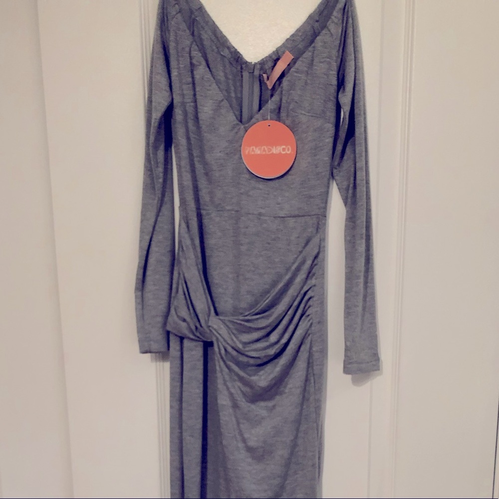 NWT! Off the Shoulder maxi dress with slit!